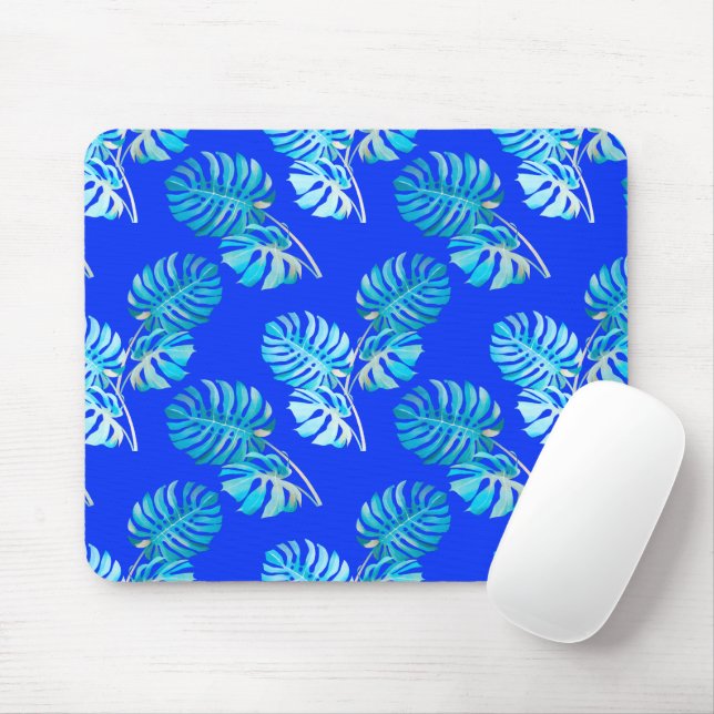 Mousepad Monstera Brisa Azul Cobalto (Com mouse)