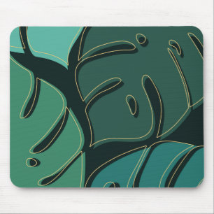 Mousepad Monstera verde deixa design