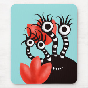 Mousepad Monstro Bonito Com Quatro Tulipas De Abstrato De O