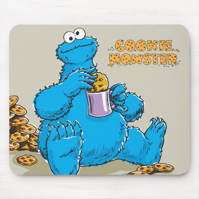 Mousepad Monstro das Bolachas Antigas Comendo Bolachas (Frente)