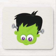 Monstro de Frankenstein verde fofo rosto Halloween
