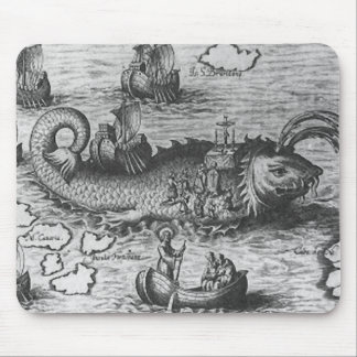 Mousepad Monstro de mar/preto/branco da criatura/tapete do