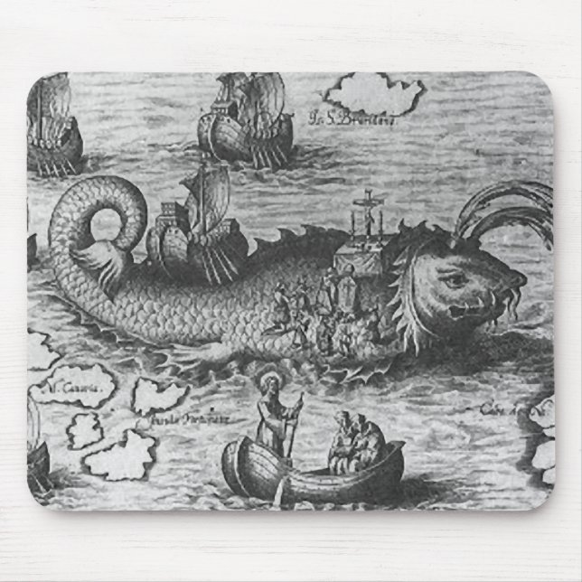 Mousepad Monstro de mar/preto/branco da criatura/tapete do (Frente)