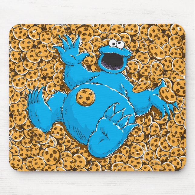 Mousepad Monstro dos Biscoitos Vintage e Biscoitos (Frente)