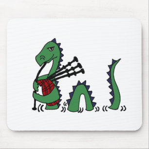 Mousepad Monstro engraçado de Loch Ness que joga Bagpipes