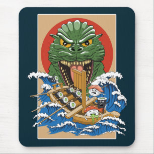 Mousepad Monstro Japonês Sushi Lover