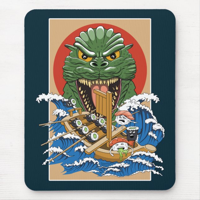 Mousepad Monstro Japonês Sushi Lover (Frente)