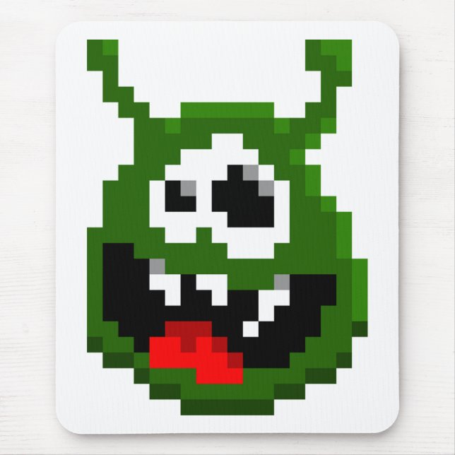 Mousepad Monstro Verde - Arte em Pixel (Frente)