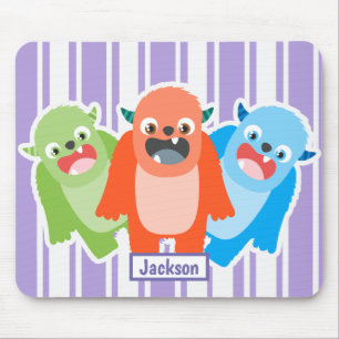 Mousepad Monstros Coloridos Divertidos Crianças Personaliza