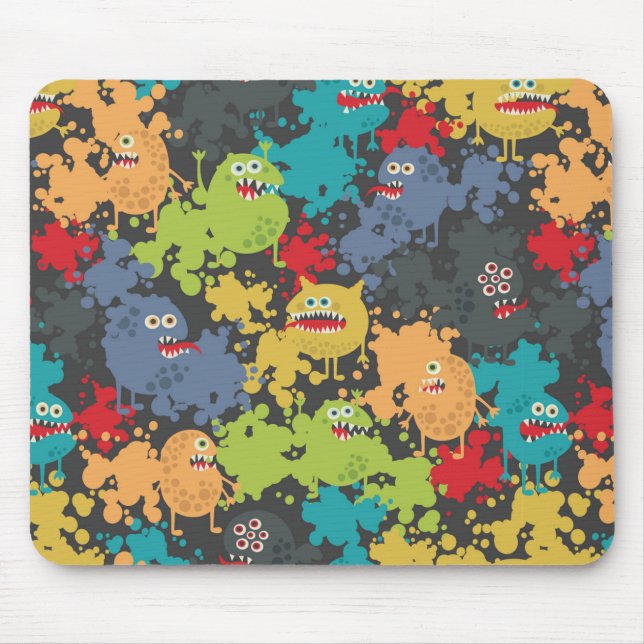 Mousepad Monstros engraçados fofos (Frente)