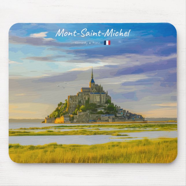 Mousepad Mont-Saint-Michel, França - Abadia Medieval (Frente)