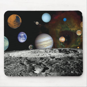 Mousepad Montagem de Imagens do Sistema Solar da Voyager Fo