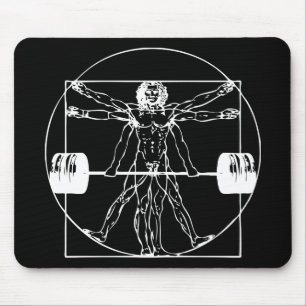 Mousepad Montagem - Homem Barbell Vitruviano
