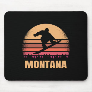 Mousepad Montana Snowboard Vintage Snow Boarder Retro 70