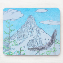 Mousepad Montanha Cobiçada de Neve & Águia