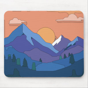 Mousepad Montanha Geométrica Sunset