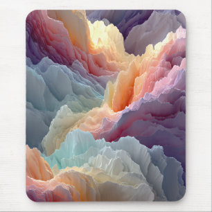 Mousepad Montanhas Arco-Íris Surrealistas Pastel de Paisage