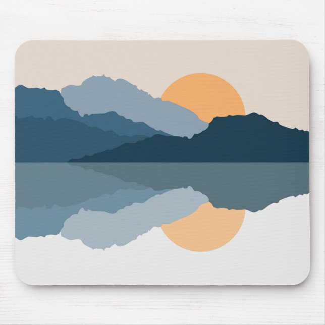 Mousepad Montanhas azuis no lago (Frente)