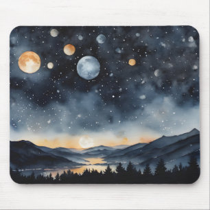 Mousepad Montanhas com muitas luas