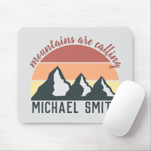 Mousepad Montanhas de pastel de safra chamam cinza de monog