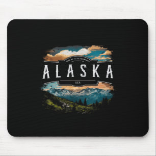 Mousepad Montanhas do Alasca EUA Trilha Ao Ar Livre Vintage