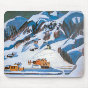 Mousepad Montanhas e Casas na Neve, Paisagem de Inverno
