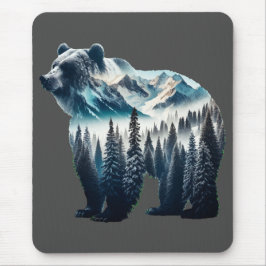 Mousepad Montanhas e florestas de Ursos Grizzles