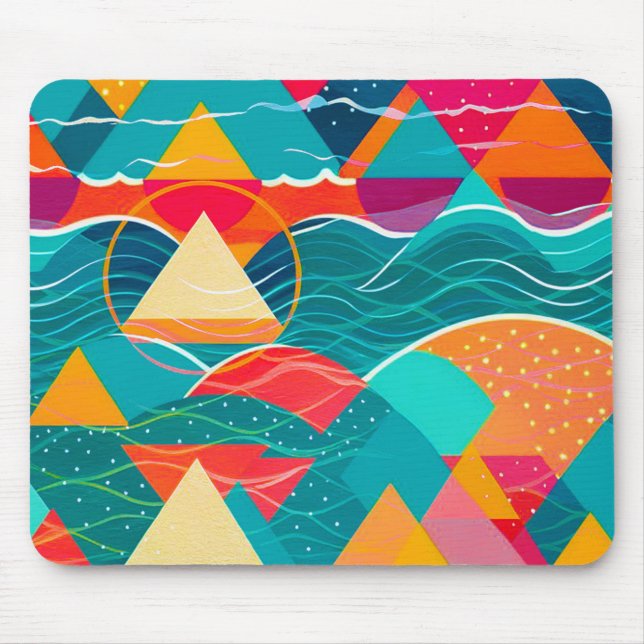 Mousepad Montanhas e Rio Abstratos (Frente)