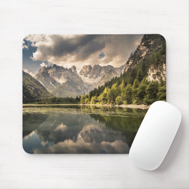 Mousepad Montanhas | Lago Dürrensee, Dolomites, Itália (Com mouse)