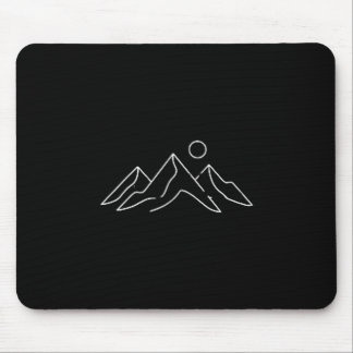 Mousepad Montanhas Minimalistas Sol Natureza Caminhada Arte