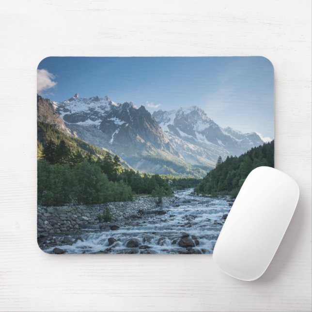 Mousepad Montanhas | Mont Blanc Massif, Itália (Com mouse)