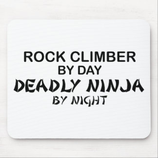 Mousepad Montanhista de rocha Ninja mortal em a noite