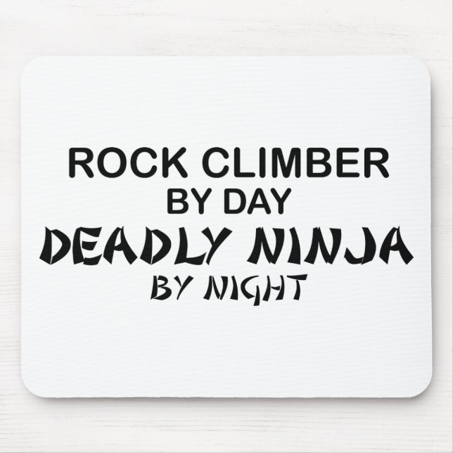 Mousepad Montanhista de rocha Ninja mortal em a noite (Frente)