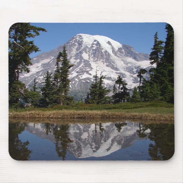 Mousepad Monte Rainier Refletido em lago de montanha (Frente)