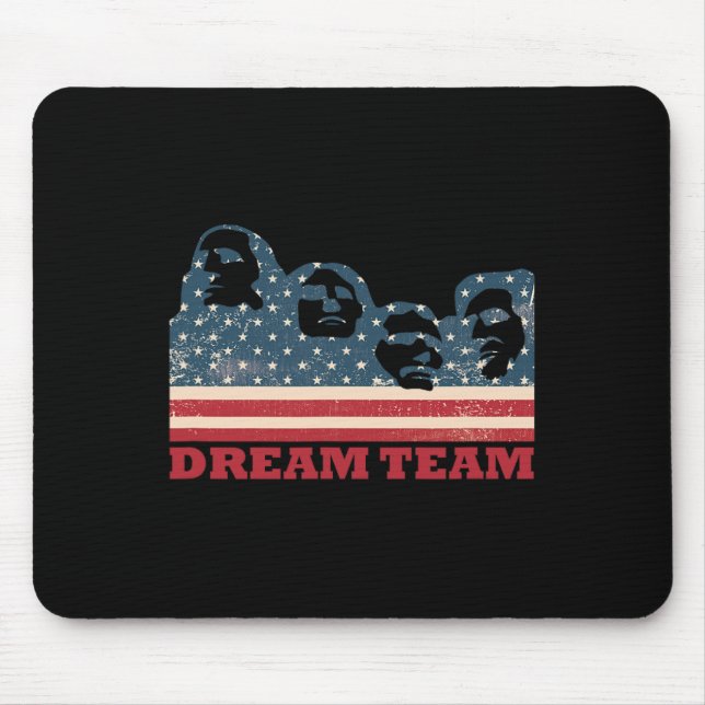 Mousepad Monte Rushmore Dream Team Patriotic Usa Flag Ameri (Frente)