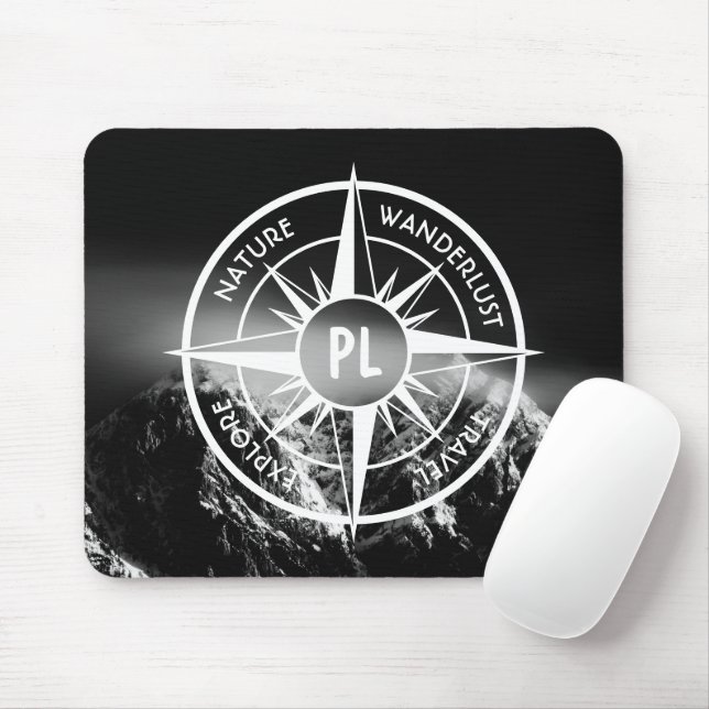 Mousepad Montes dramáticos do emblema da estrela da Compass (Com mouse)