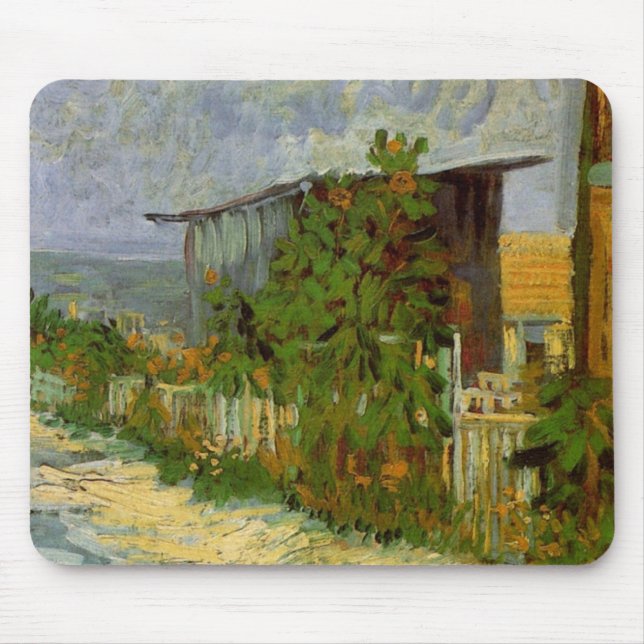 Mousepad Montmartre Path e Sunflower por Vincent van Gogh (Frente)