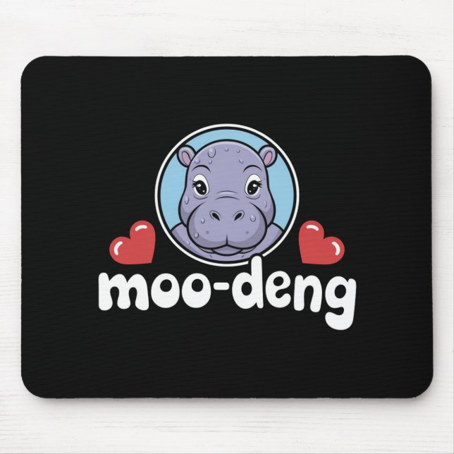 Mousepad Moo Deng Bouncy Pig em Tailandês Picture Baby Hipp (Frente)