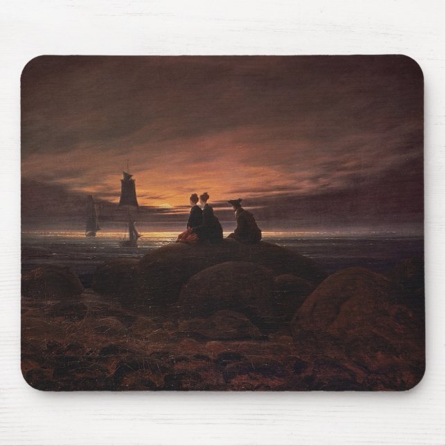 Mousepad Moon a aumentação sobre o mar, 1822 (o óleo em (Frente)