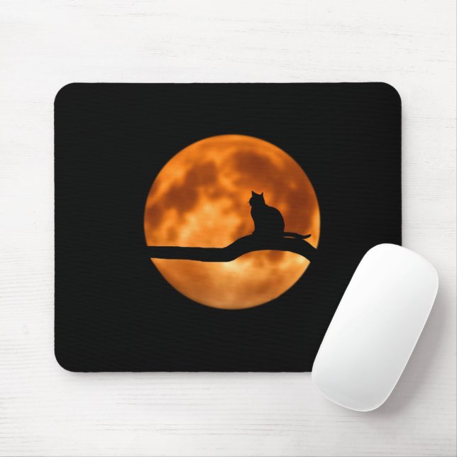 Mousepad Moon Laranja de Gato Negro (Com mouse)