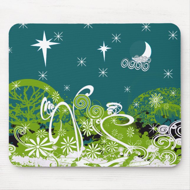Mousepad Moon Stars Swirl Paint Splat (Frente)