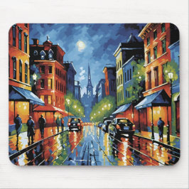 Mousepad Moonlit City Street