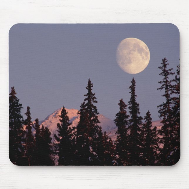 Mousepad Moonrise no início do inverno | Anchorage, Alasca (Frente)
