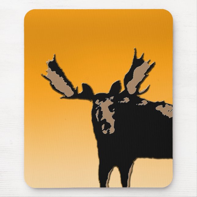 Mousepad Moose no Sunset - Arte original sobre a vida selva (Frente)