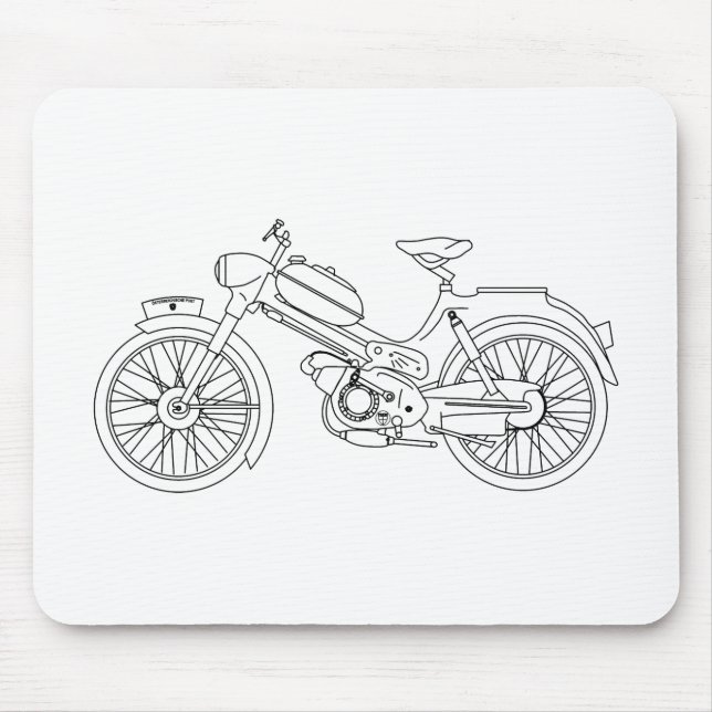 Mousepad Moped PUCH MS 50 Motor Patinete Blueprint (Frente)