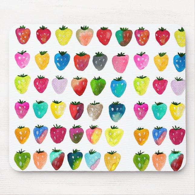Mousepad Morango doce doce fruta doce aquarela (Frente)