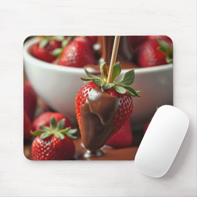Mousepad Morango Mergulhado Em Chocolate (Com mouse)