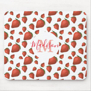 Mousepad Morango Monograma Nome Inicial Latt Mug
