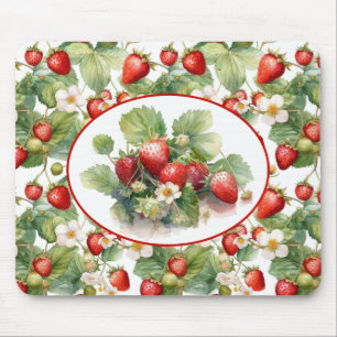 Mousepad Morangos Cachorros Aquarela
