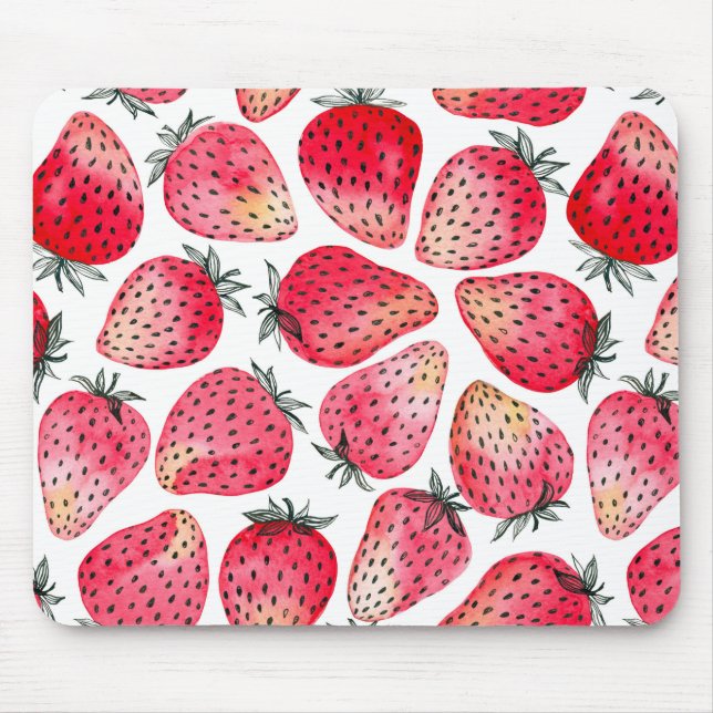 Mousepad Morangos, cor da água e tinta (Frente)